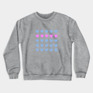 Blue and Gray Heart Design Crewneck Sweatshirt